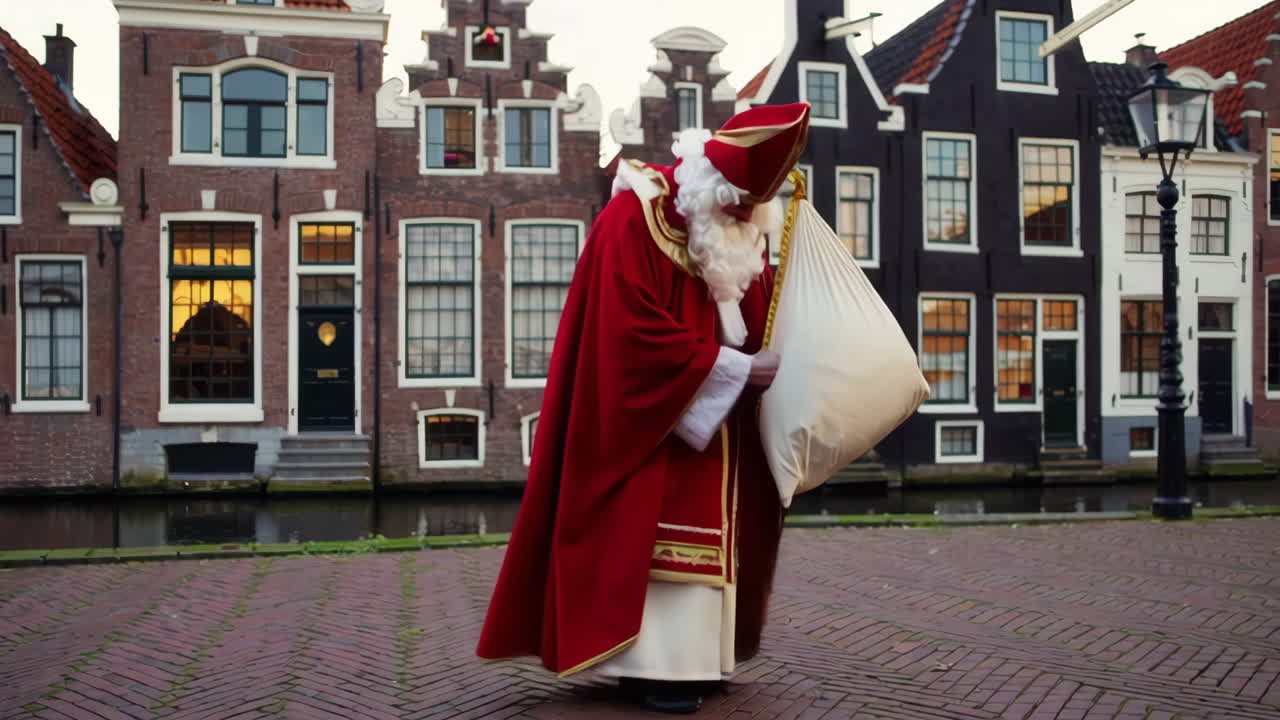 Dutch Sinterklaas in a Historical Town