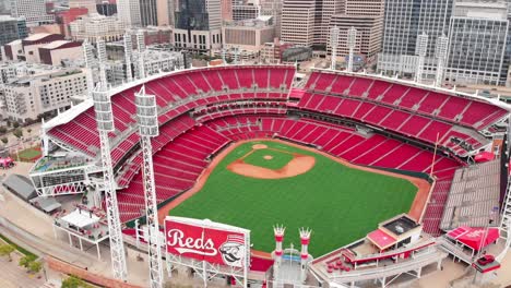 cincinnati reds great american ballpark drone video downtown baseball