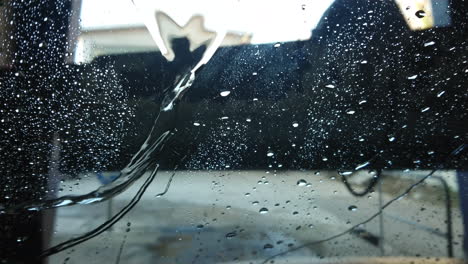 car washing, view from inside the car.4k video