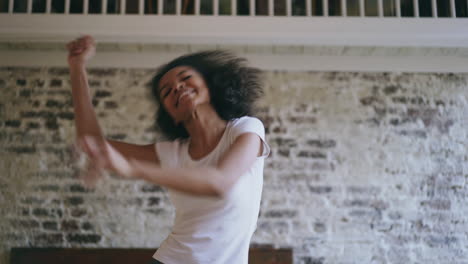 happy young girl dancing