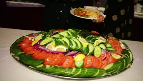 a tray of vegetables at a party