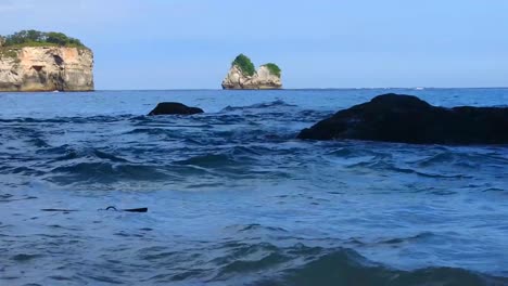 shot of diamond beach in nusa penida, bali