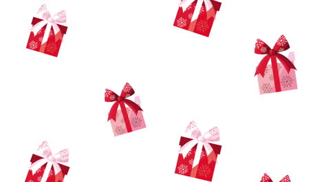 animación de feliz navidad con patrón de regalos