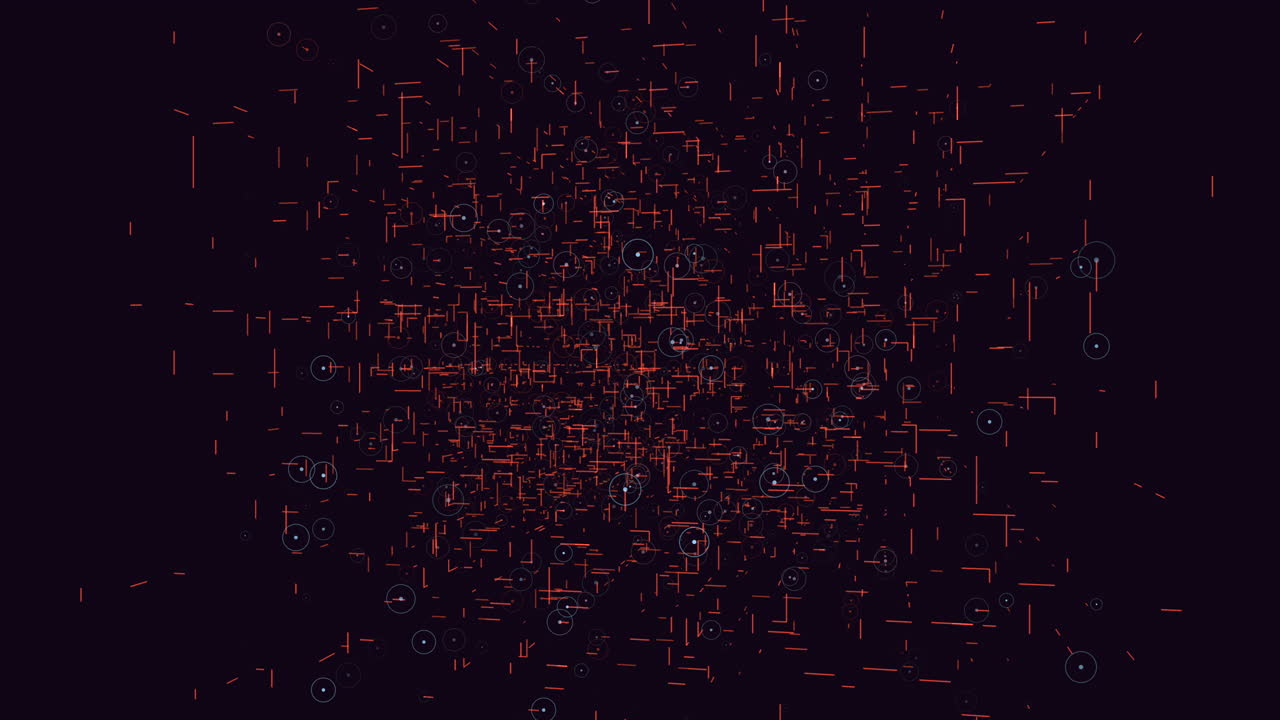 Complex and interconnected network of lines and shapes