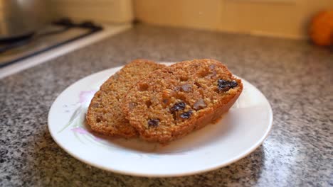 slices of delicious carrot cake in a ceramic plate ready to eat