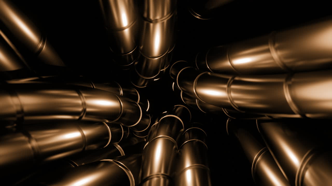 Tunnel astratto di tubi metallici