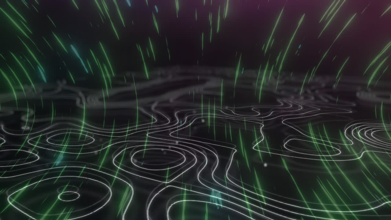 움직이는 모양 위에 있는 빛의 흔적의 애니메이션