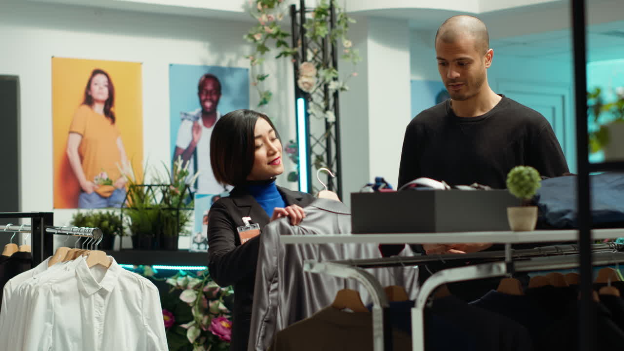 servicio al cliente en una tienda de ropa moderna