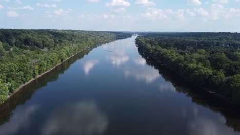 flying over the delaware river on a sunny cloudy day-2