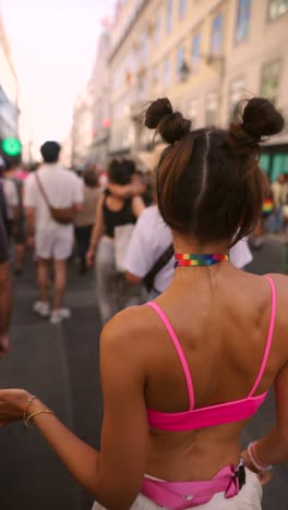 woman at a pride parade