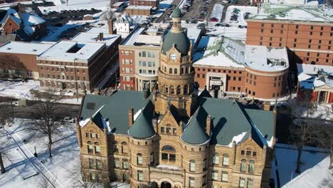 trumbull county court house winter landscape