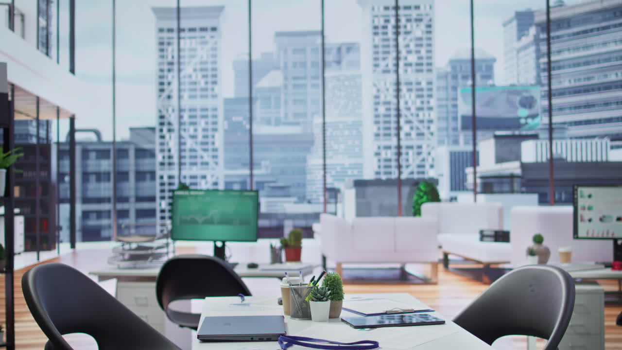 Professional high end office space with tech tools used for recruitment process