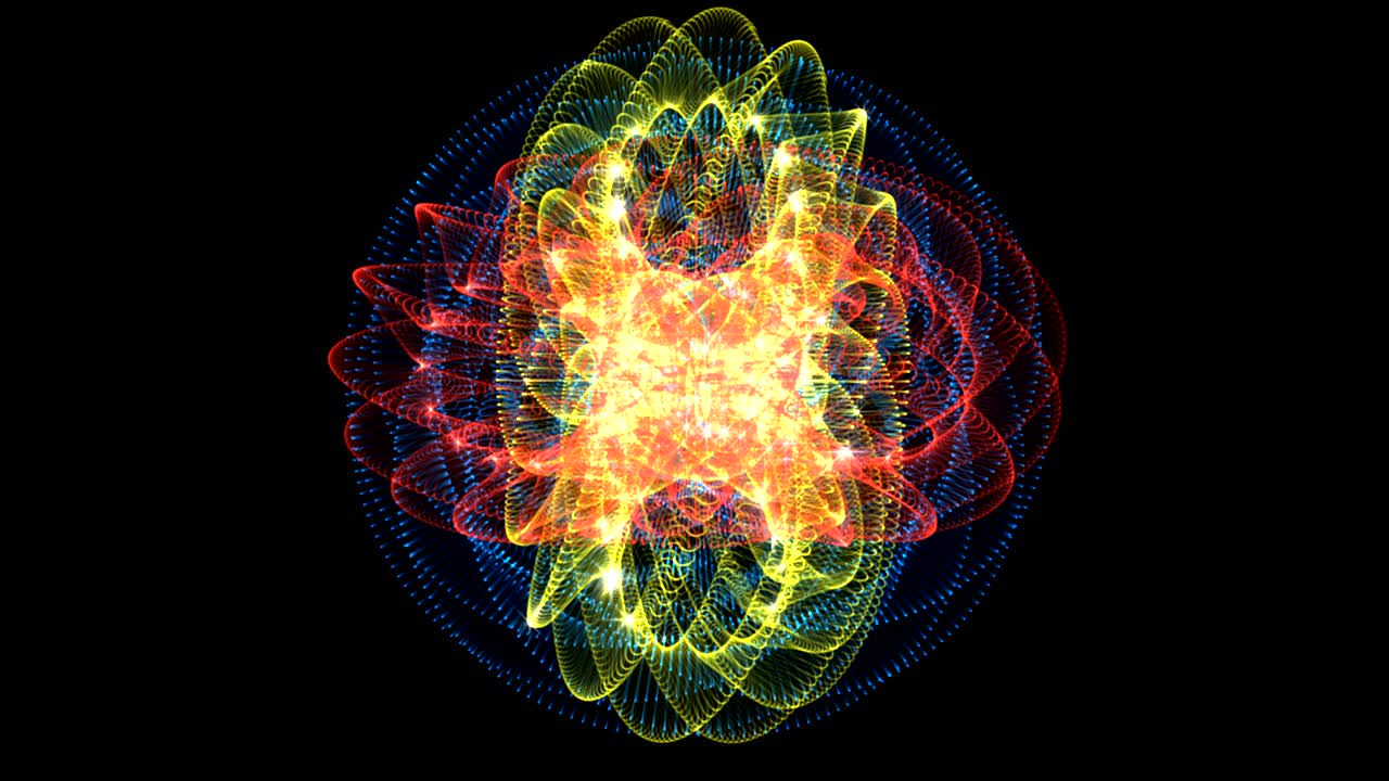 4k fondo de movimiento abstracto, luces brillantes, ondas de energía, bucle sin costuras capaz