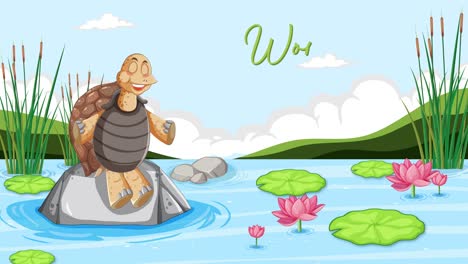 animated turtle celebrating world turtle day