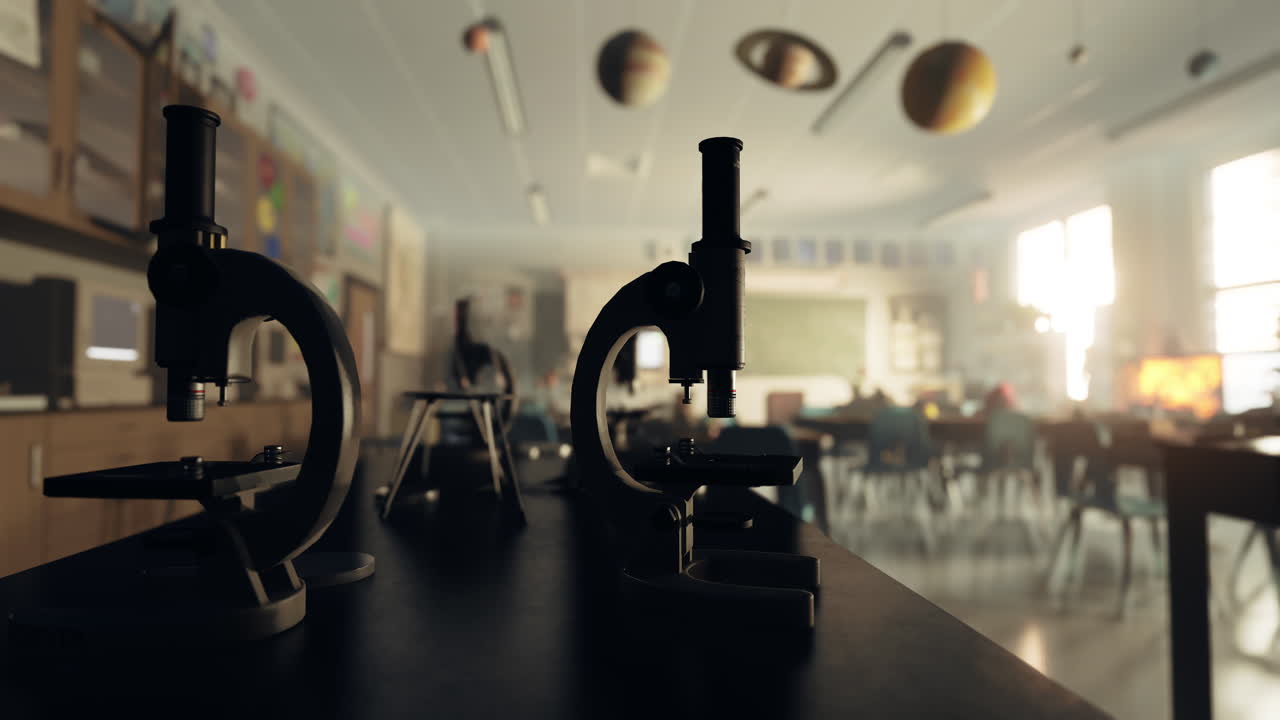 estudiantes en un aula de ciencias