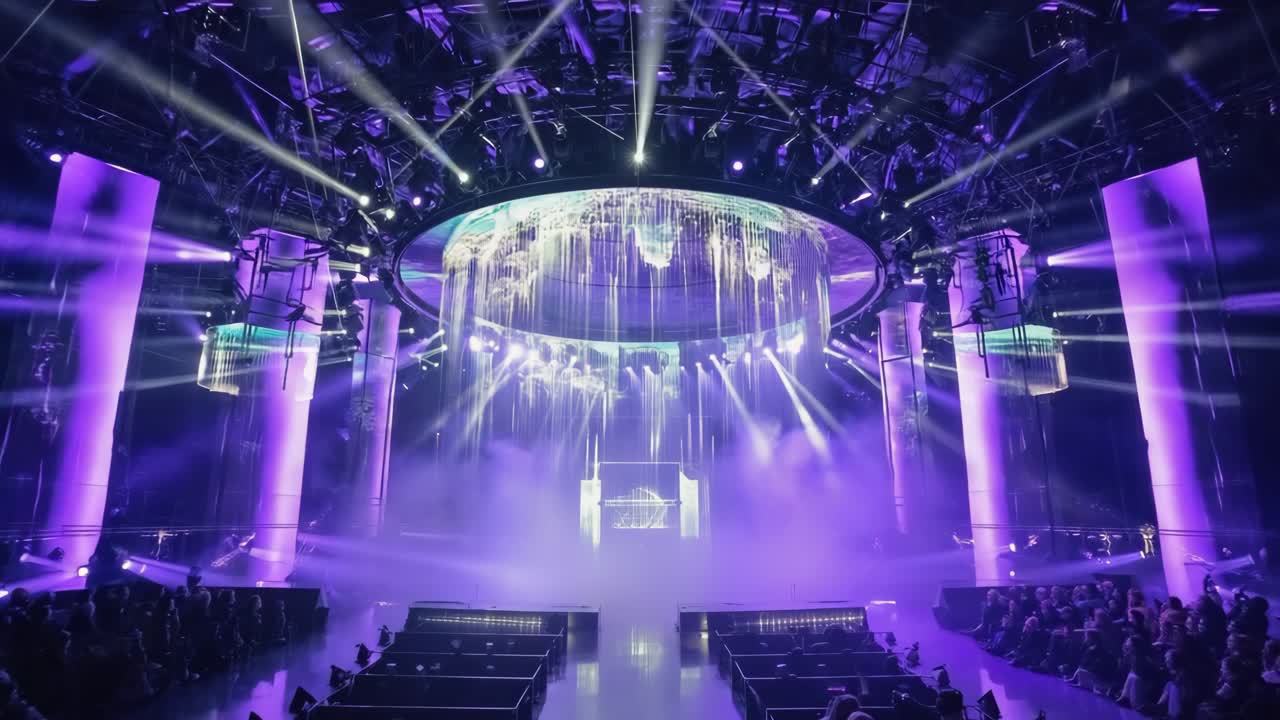 Stage performance with purple lights