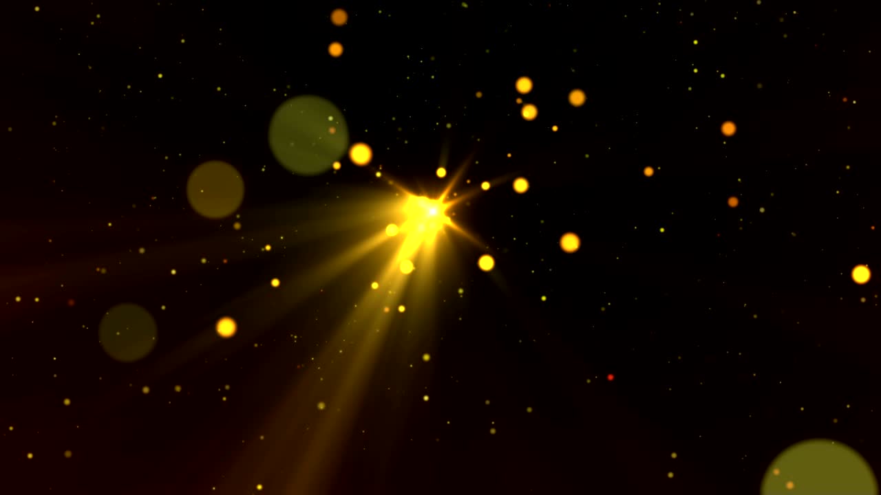 골드 센터 플레어 입자 배경
