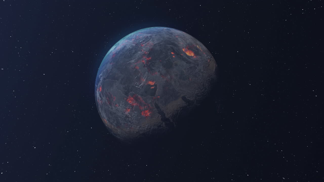 A view of an exoplanet in deep space