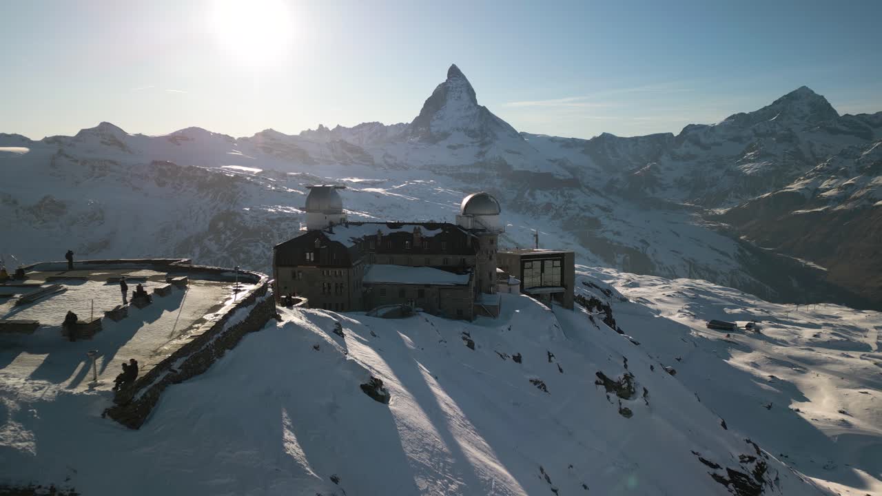 Volo drone cinematografico sopra Gornergrat, Svizzera
