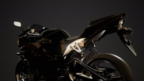 Moto-Sport-Bike-En-Estudio-Oscuro-Con-Luces-Brillantes