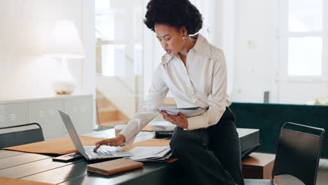 business, black woman and laptop