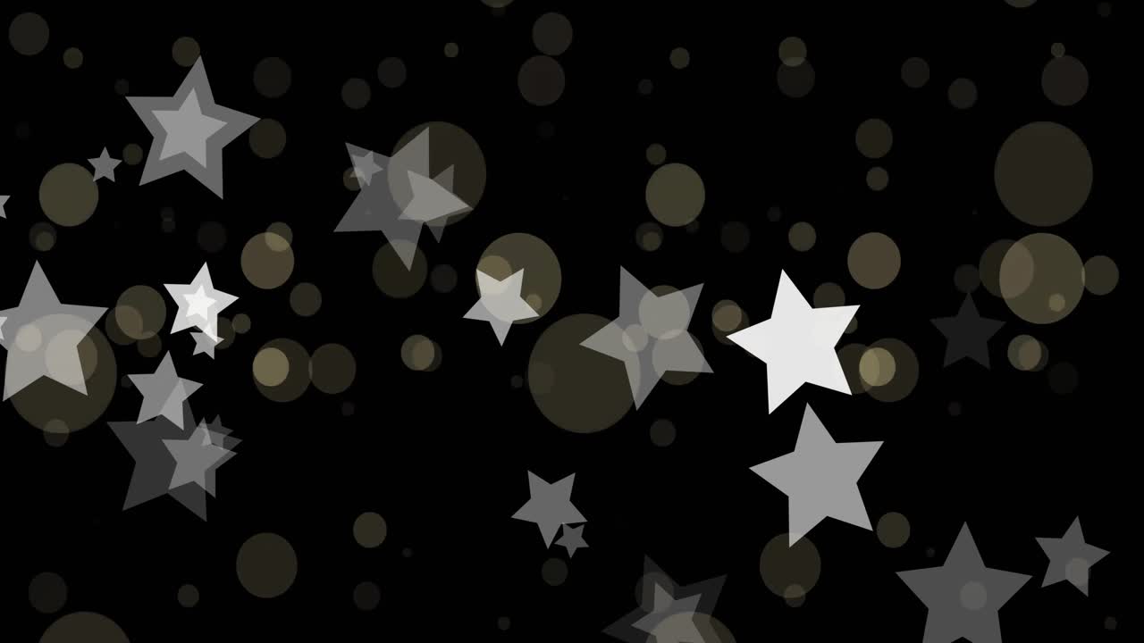 Animazione di stelle bianche su punti luce su sfondo nero.