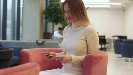 woman sitting in the office