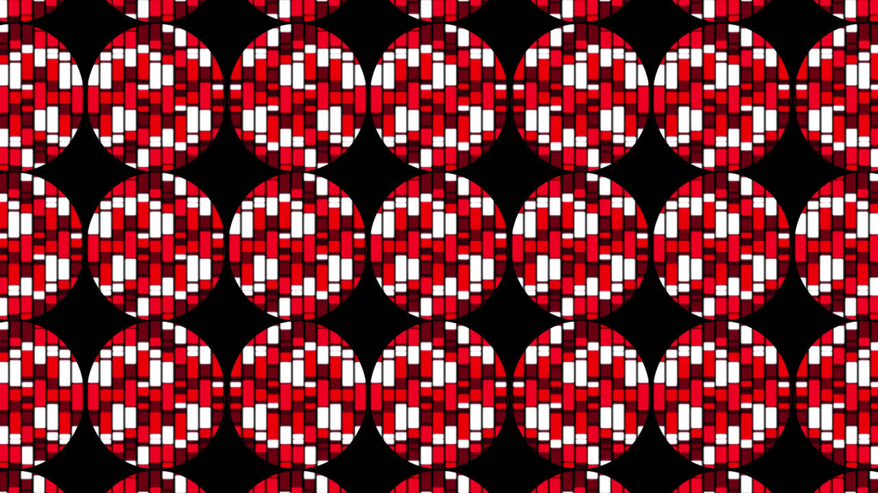 animación de fondo abstracto con círculos y rectángulos en tonos de rojo