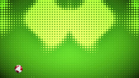 animación de puntos que se mueven sobre el globo y el texto de las noticias.