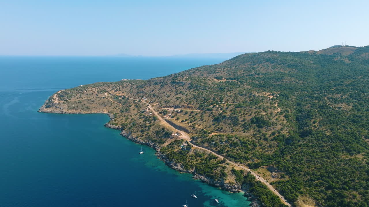 Coastal landscape with mountains and sea