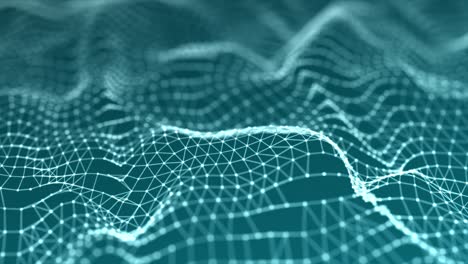 digital dynamic wave of particles. abstract futuristic dots background. big data visualization. 3d rendering.