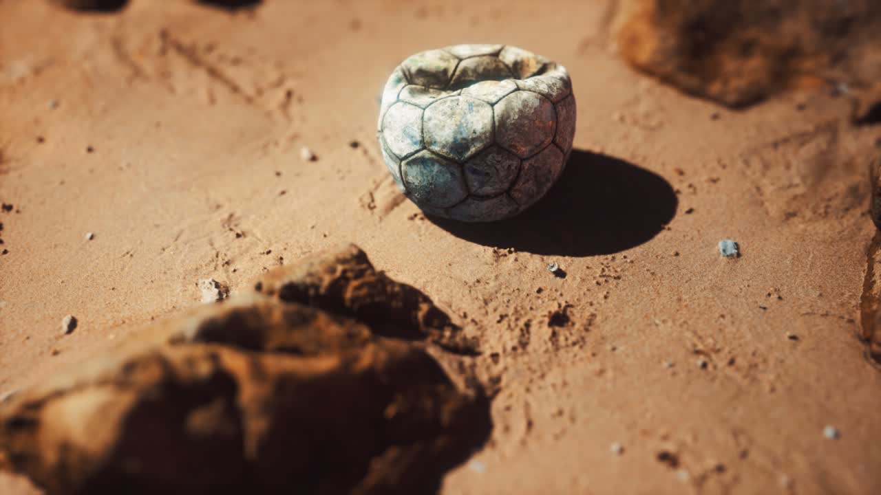 모래 해변 에 있는  ⁇ 은 축구 공