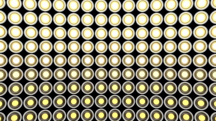 Lights flashing wall bulbs pattern static horizontal white stage background vj loop