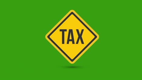 tax yellow road sign