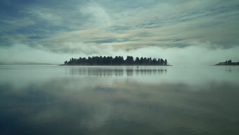 calming fog sunrise clearing on lake zoom shot australia lake jindy beautiful by taylor brant film