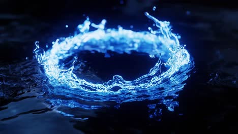 blue water ring splash