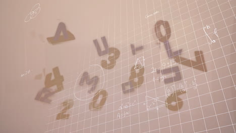 animación de la línea que cae sobre las ecuaciones matemáticas en el cuaderno escolar