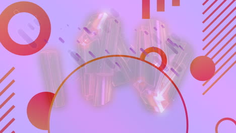 animación de formas en movimiento sobre fondo azul