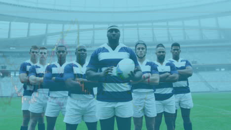 animation of statistics over rugby players