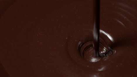 pouring premium dark melted hot chocolate, process of making confectionery sweet desserts, icing