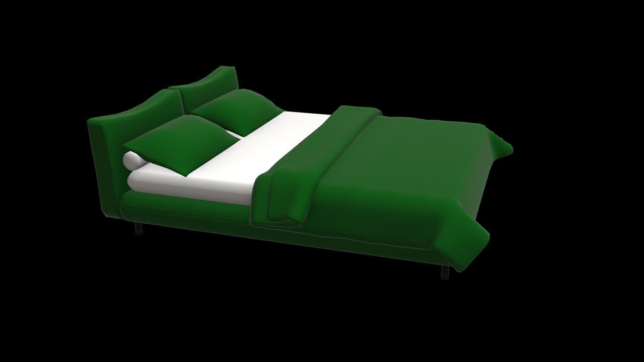 Dark Green Modern Bed