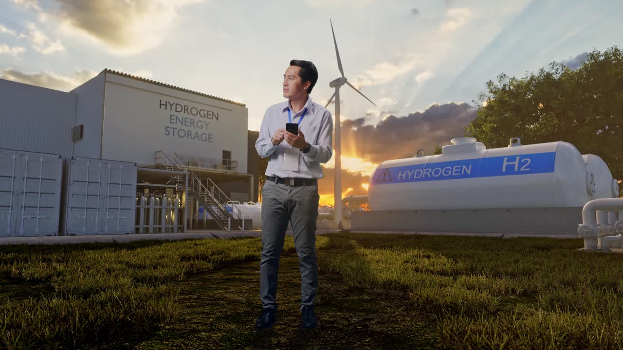 instalación de almacenamiento de energía de hidrógeno y empresario