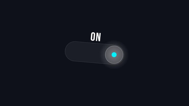 Digital Toggle Switch Turning On and Off