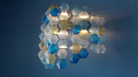 colorful geometric glass chandelier