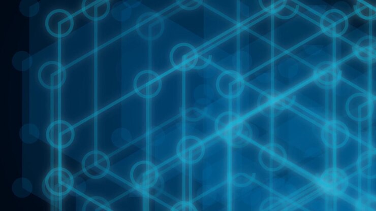 Abstract Digital Network Grid with Glowing Nodes and Lines