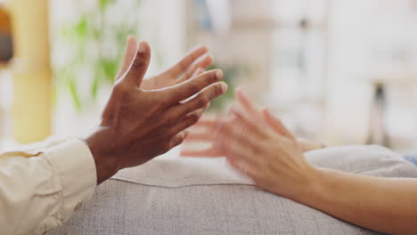 couple, divorce and hands in argument