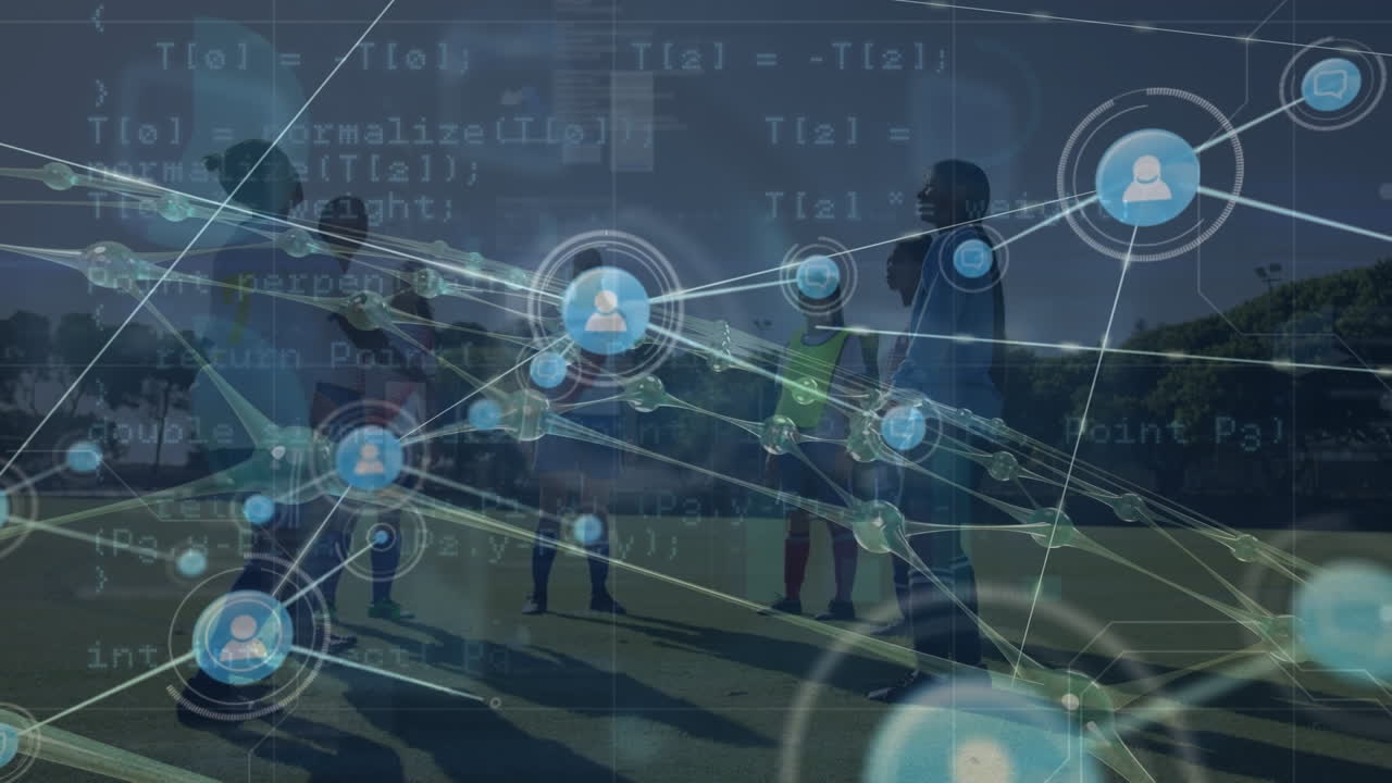 다양한 남성 축구 선수 훈련에 대한 연결 네트워크와 데이터 처리 활성화