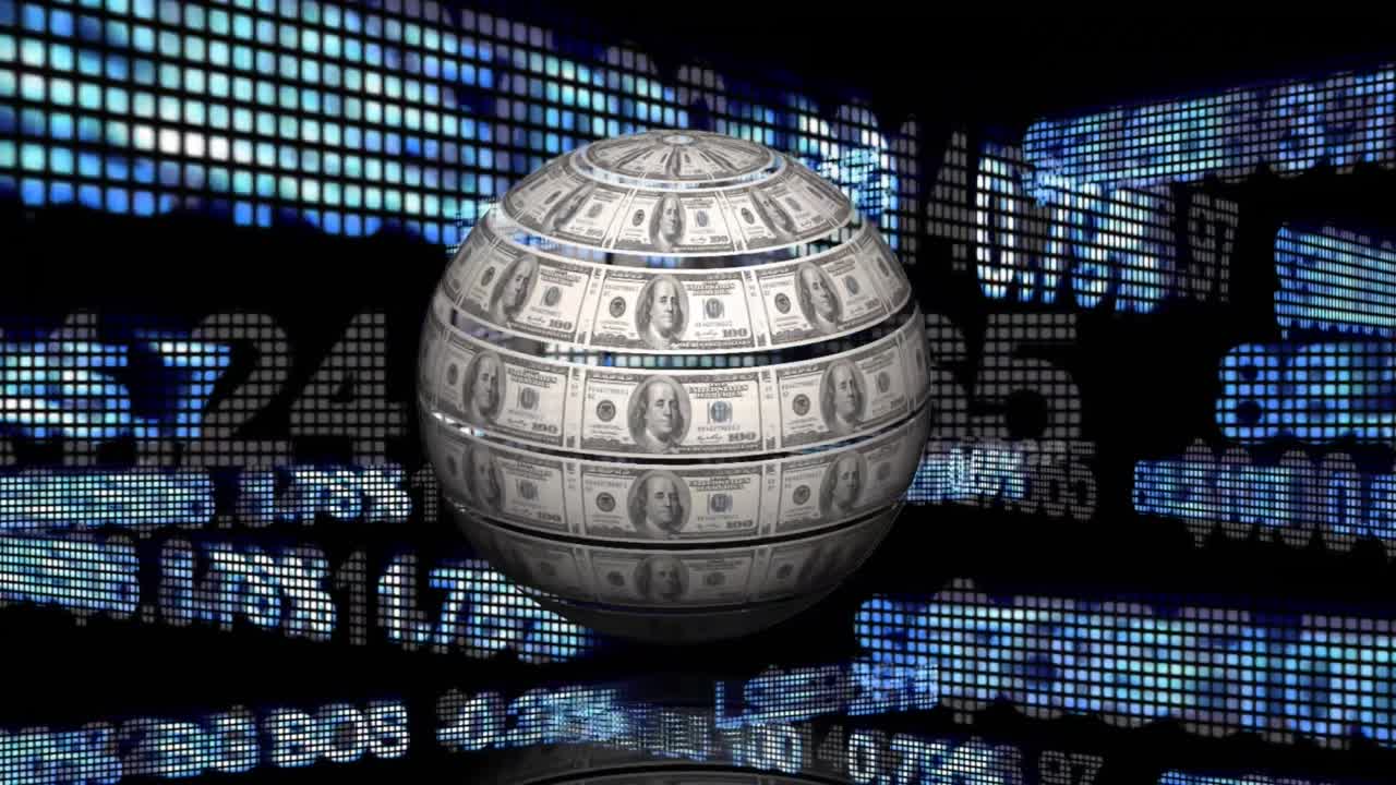 billetes de un dólar en forma de globo