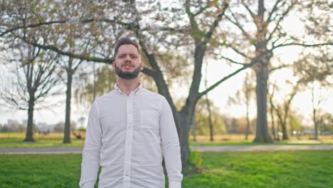 musician singing in the park during a sunset