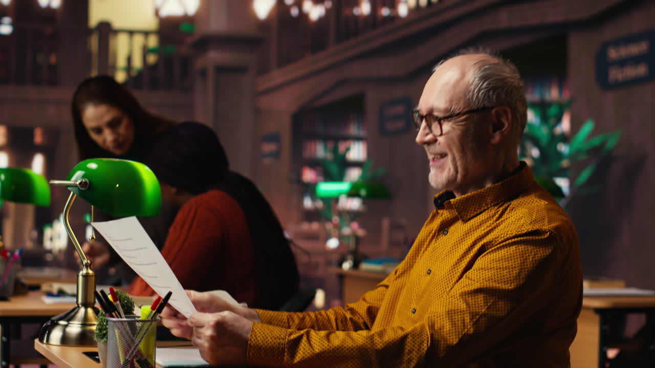 People working in a library